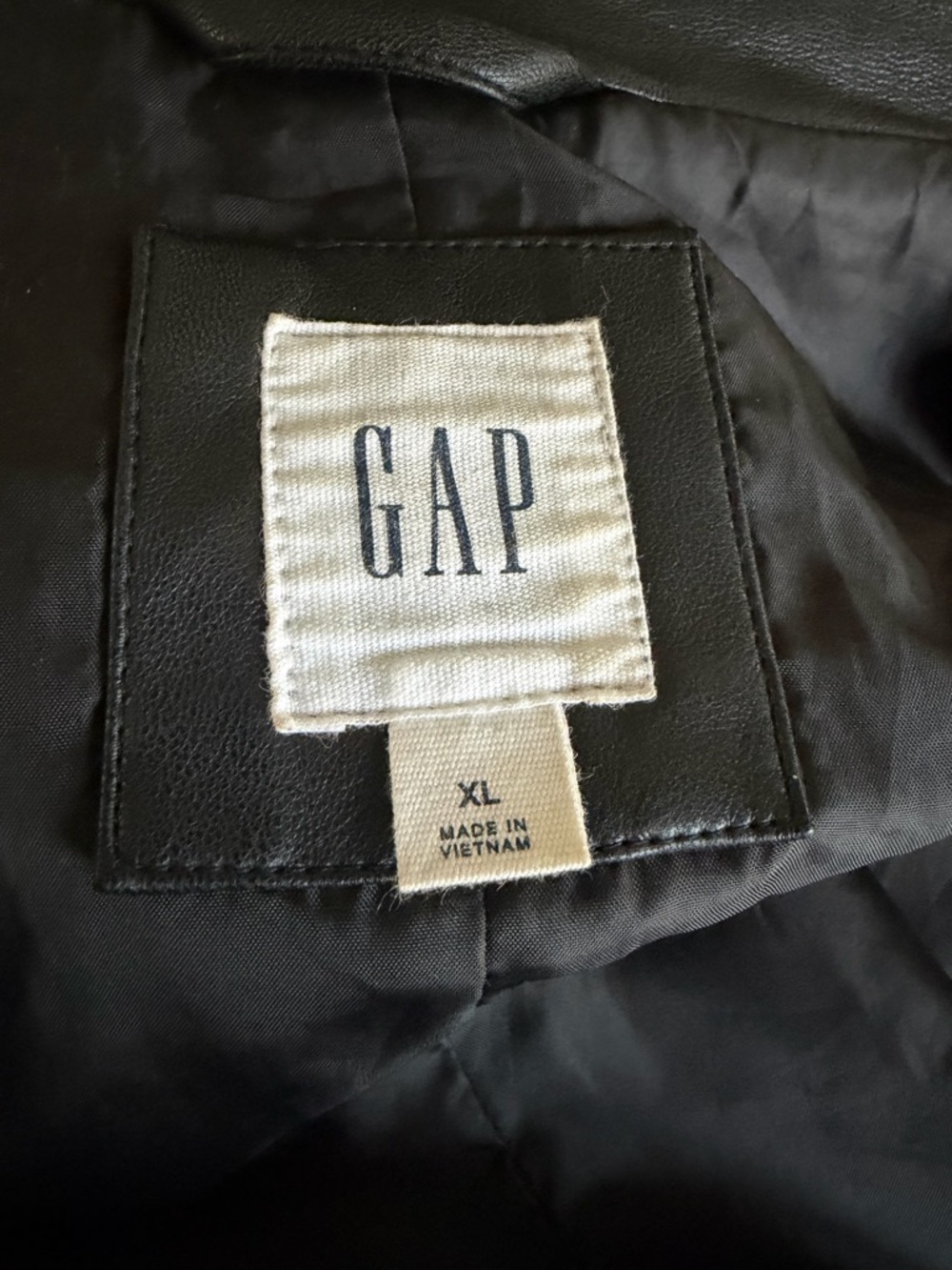GAP Black Faux Leather Asymmetric Moto Jacket - Picture 2 of 2